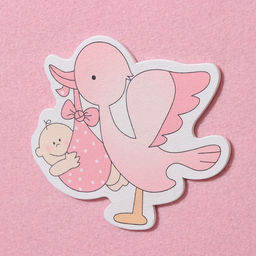 Украшение на гендер пати «Подвеска Аист с девочкой», 27×27×46 см, розовое