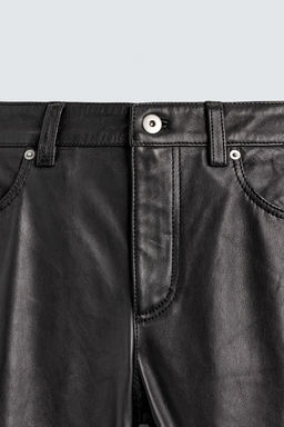 LEATHER SLIM FIT TROUSERS - Zara фото 9