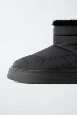 QUILTED FAUX FUR ANKLE BOOTS - Zara фото 6