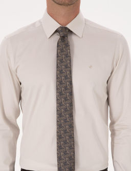 Bej Slim Fit %100 Pamuk Klasik G_mlek