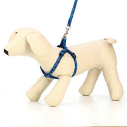 Комплект прошитый Милитари, поводок 120 х 1 см, ОГ 23-35 см, голубой - Пижон фото 2