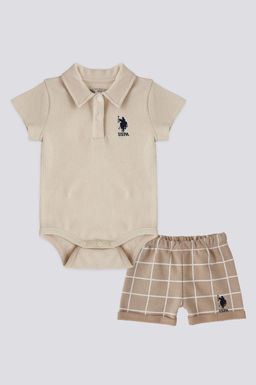 Бежевый комбинезон для мальчика, комплект из 2 шт. Неожиданная скидка в корзине