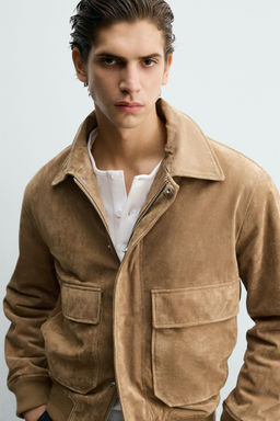 LEATHER AND SUEDE JACKET WITH FAUX SHEARLING - Zara фото 18