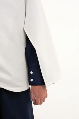 Молочный школьный лонгслив Mooriposh, модель 1605 фото 5