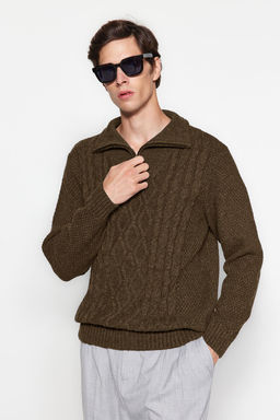 TRENDYOL MAN Lacivert Regular Fit Fermuarl? Yar?m Bal?kc? Yaka Triko Kazak TMNAW24KZ00047 - Trendyolmilla фото 21