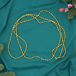 Цена за 4 шт. Бусы на ёлку Овалы грани, 2 м, d=3 мм, золотистый