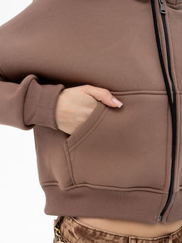 Толстовка футер 3х нитка с начесом,кофейный - Binita фото 7