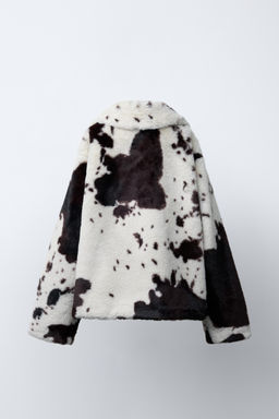 FAUX FUR COW PRINT JACKET - Zara фото 4