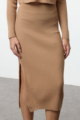 Camel Crop Basic Etekli Triko Alt - Ust Tak?m TWOAW23AU00170 - Trendyolmilla фото 4