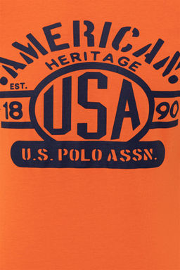 U. S. Polo Assn Мужская оранжевая футболка с круглым вырезом - U.s. polo assn фото 12