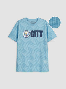 Bisiklet Yaka Manchester City Bask?l? Erkek ?ocuk Ti??rt - Waikiki фото 2