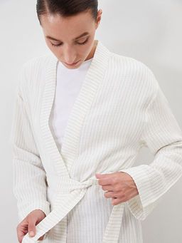 ?al Yaka ?izgili M?slin Kad?n Kimono