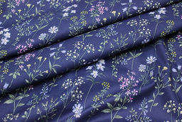 Сатин Ароматный лужок цв.джинсово-фиолетовый, ш.1.6м, хлопок-100%, 110гр/м.кв - Купава фото 4