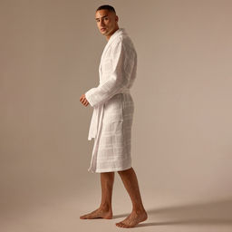 Халат вафельный мужской SL HOME: Chess «Блан де Блан», размер S, хлопок 100%, белый