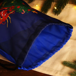 Мешок новогодний на шнурке, цвет синий - Simaland фото 5