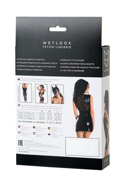 Платье Glossy Lulu из материала Wetlook, черное, M
