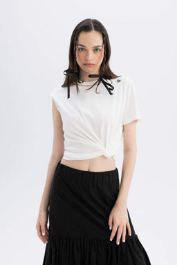 Футболка с короткими рукавами и вышивкой Lug Von Siga x DeFacto  фото 2