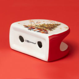 Салфетница новогодняя Доляна «Волшебное дерево», 9.5×4.5×7 см, доломит, белая, красная