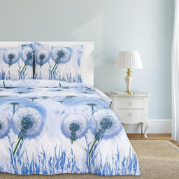 Постельное бельё Этель евро Одуванчики 200х217 см, 240х220 см, 70х70 см - 2 шт, 100% хлопок, бязь