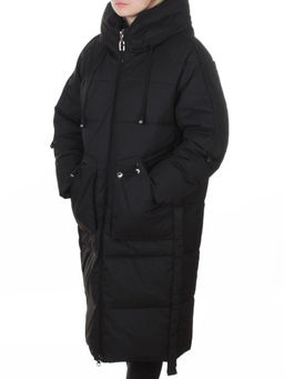 6615 BLACK Пальто зимнее женское (200 гр. холлофайбер)