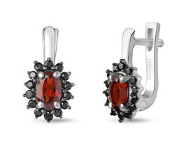 Серьги, гранат , шпинель, Фиона