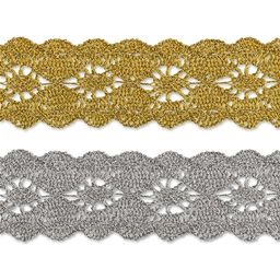 Gamma MTR-29 тесьма декоративная ФАСОВКА 25 мм 5 х 3 м под серебро фото 3