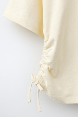 CAMISETA TEXTO FRUNCIDO / Vainilla - Zara фото 4