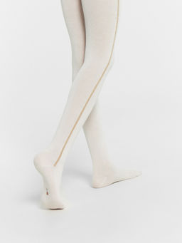 Цена за 3 пары! Колготки детские молочно-бежевые с рисунком в виде лампаса - Mark formelle фото 9