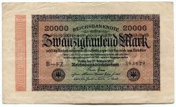 20000 марок 1923 года Германия