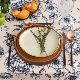 Скатерть Доляна Blooming garden 110х144 см, 100% хлопок, 164 г/м2  фото 4