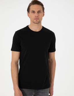 Beyaz-Lacivert-Siyah 3l_ Slim Fit %100 Pamuk Bisiklet Yaka Basic Ti__rt Paketi - Pierre cardin фото 4