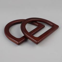 Ручки для сумки деревянные, 12×8.5 см, 2 шт., тёмно-коричневые