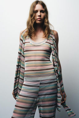 STRIPED METALLIC THREAD TOP - Zara фото 2