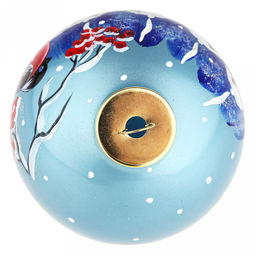 Елочная игрушка шар стеклянная д9,5см, голубой металлик, ручная художественная роспись, подарочная упаковка (Россия) - Домашняя мода фото 7