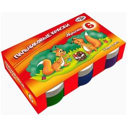 Краски пальчиковые ГАММА "Мультики" 6цв. по 50мл. (180120213)