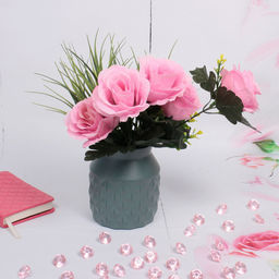 Цена за 4 шт. Ваза из пластика "Marlen-Элли" 0,8л 12,5*9,5см цвет морская волна