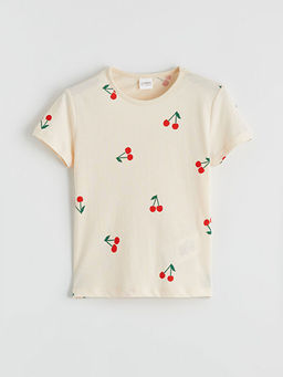 Kiraz Desenli K?z ?ocuk ?ortlu Pijama Tak?m?