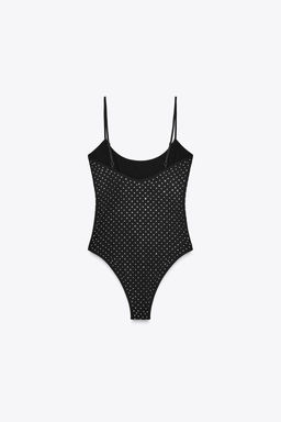 POLYAMIDE BODYSUIT WITH RHINESTONES - Zara фото 8
