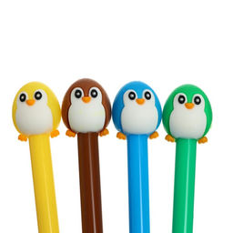 Цена за 12 шт. Ручка - прикол гелевая Пингвин, МИКС - Calligrata фото 3