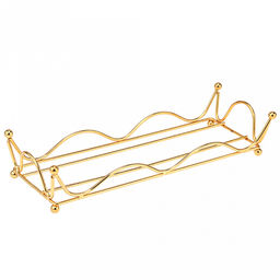 Менажница стеклянная 3-х секционная, 1 секция - 250мл 8,8х8,8х5,5см, прозрачное стекло с деколью, металлическая подставка с ручками, на ножках 28х10х5,2см, цвет - золото, в цветной коробке (Китай) КОРОБКА С НЕЗНАЧИТЕЛЬНЫМИ ЗАЛОМАМИ.