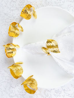 Кольца для салфеток 6 штук Лавр Золото / JG12 /уп 50/ - Галеонтрейд фото 2