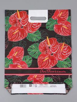 Цена за 25 шт. Пакет "Антуриум , полиэтиленовый с вырубной ручкой 38х47 см, 60 мкм