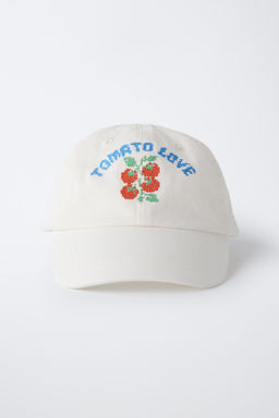 GORRA BORDADO TOMATE / Blanco - Zara фото 4