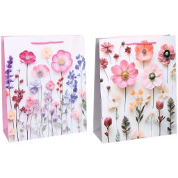Пакет подарочный "Восковые цветочки" 32*26*10 см