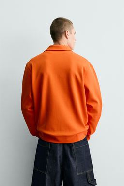 SUDADERA POLO INTERLOCK CREMALLERA / Naranja - Zara фото 3