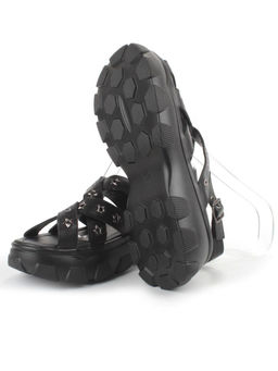 08-PEAG47-2 BLACK Босоножки женские (натуральная кожа)