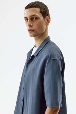 Camisa resort en mezcla de lino Relaxed Fit - H&m фото 9