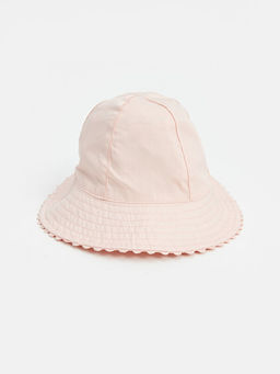 D?z Pamuklu K?z Bebek Bucket ?apka