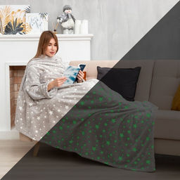 Плед с рукавами светящийся в темноте «Этель. Звезды», 150×200 см