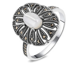 Кольцо, перламутр , марказит, MR-M-5